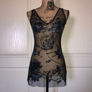 Sheer Black embellished top